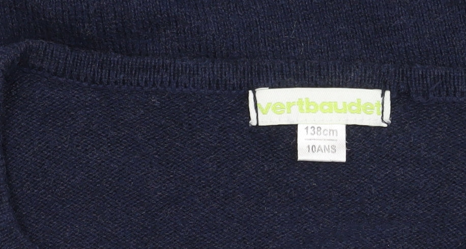 Vertbaudet Girls Blue Cardigan, Size 10Y, Cotton Blend