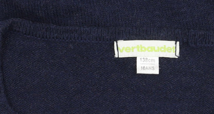 Vertbaudet Girls Blue Cardigan, Size 10Y, Cotton Blend