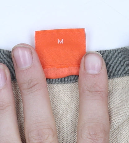 Hugo Boss Men's Beige Cotton Knit Jumper, Size M