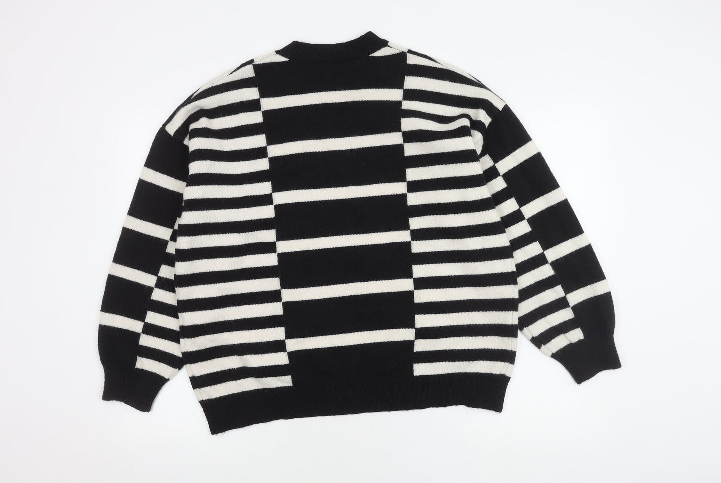 Boohoo Women's Black Striped Pullover Jumper M