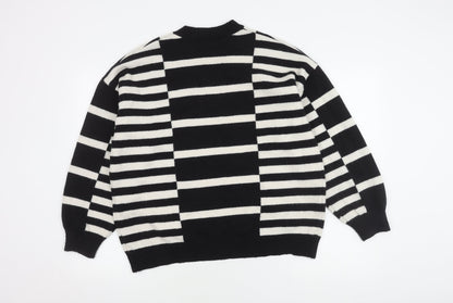 Boohoo Women's Black Striped Pullover Jumper M