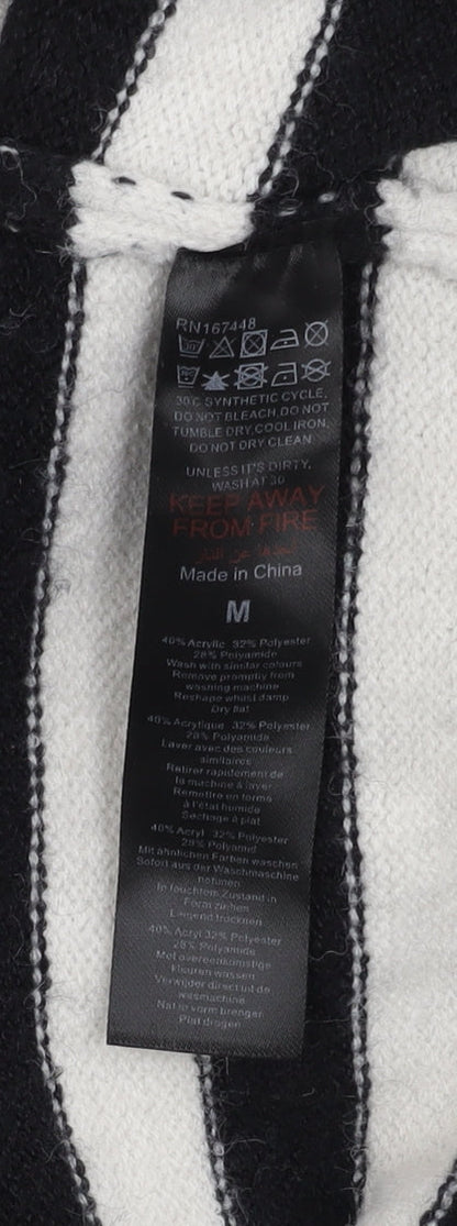 Boohoo Women's Black Striped Pullover Jumper M