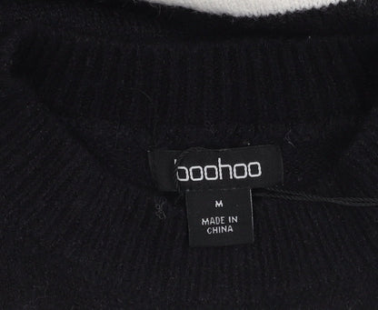 Boohoo Women's Black Striped Pullover Jumper M