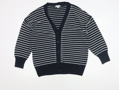 Womens UK Size M Warehouse Blue Cardigan Jumper