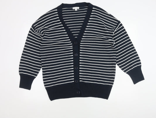 Womens UK Size M Warehouse Blue Cardigan Jumper