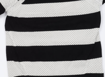 Karen Millen Women's Striped Jumper - Black/White - Size 3