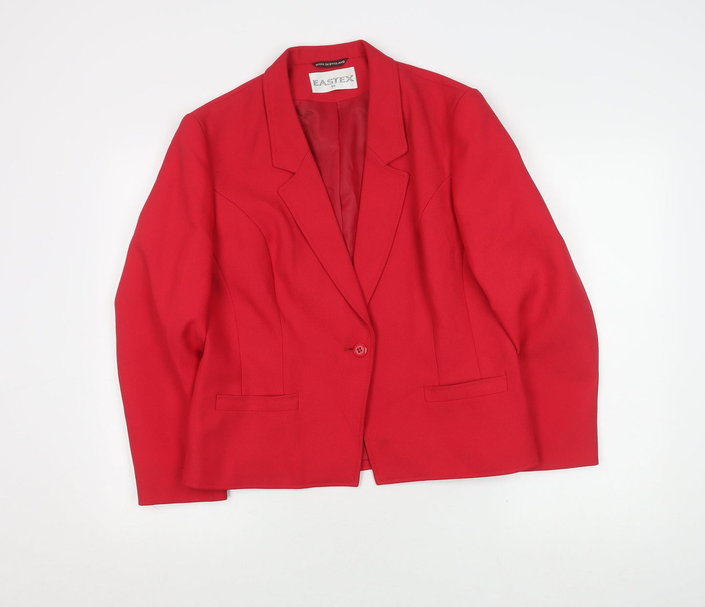 Eastex Women's Red Blazer, Size 16, Lined, Polyester