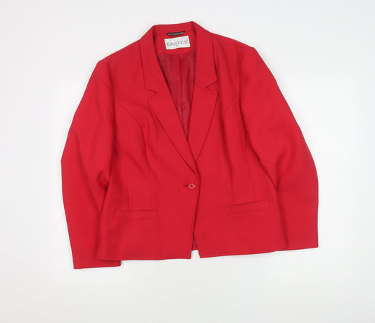 Eastex Women's Red Blazer, Size 16, Lined, Polyester