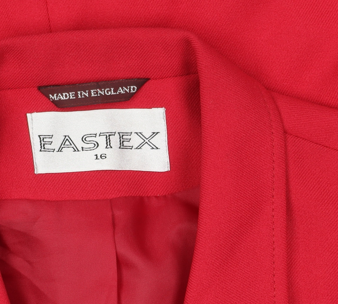 Eastex Women's Red Blazer, Size 16, Lined, Polyester
