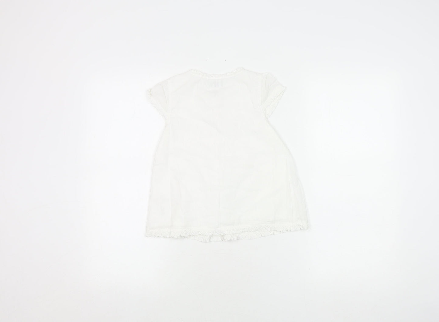 Jasper Conran Girls White Short Sleeve Cotton Dress, 7 Years