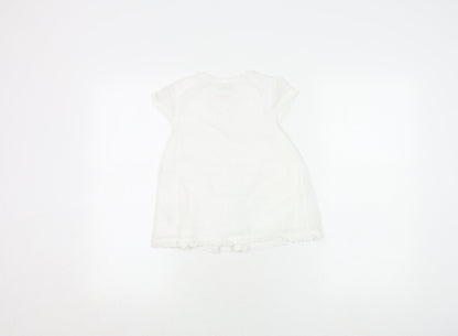 Jasper Conran Girls White Short Sleeve Cotton Dress, 7 Years