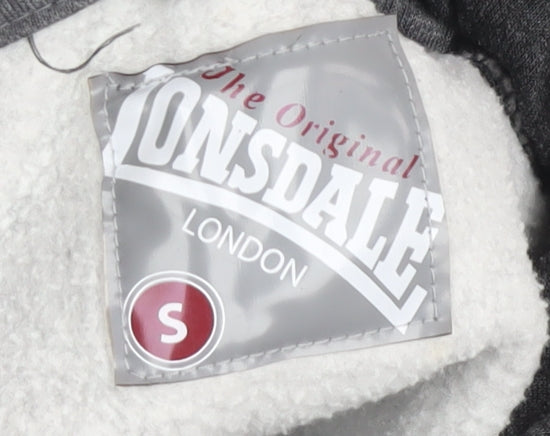 Mens UK Size S Lonsdale Grey Pullover Hoodie