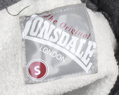 Mens UK Size S Lonsdale Grey Pullover Hoodie