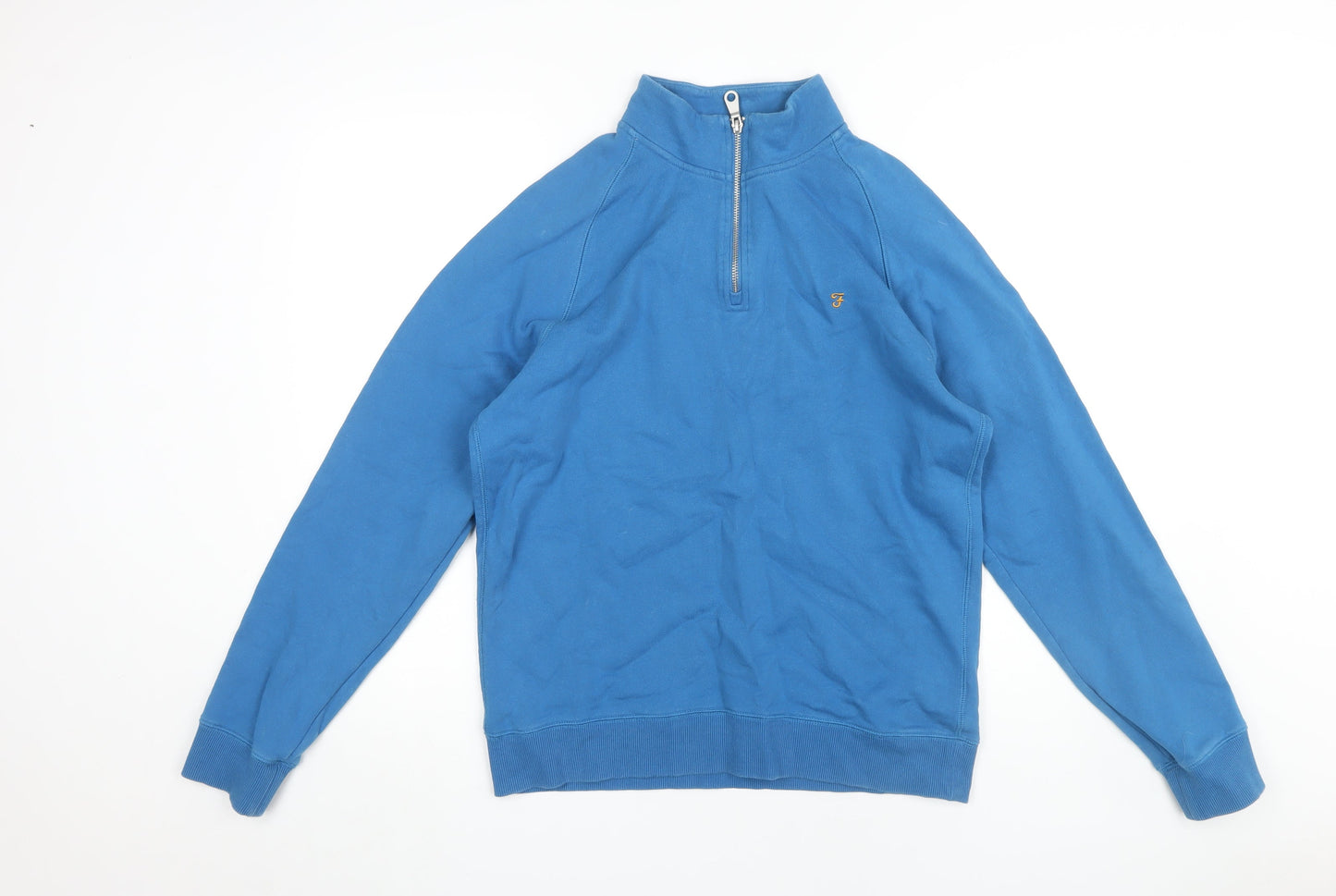 Mens UK Size L Farah Blue Henley Sweatshirt