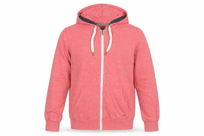Solid Men's Red Full Zip Hoodie Small