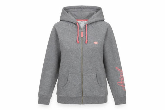 Front view of Animal Grey Full Zip Hoodie Women, size 10, Casual