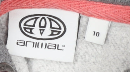 Animal Grey Full Zip Hoodie Women Size 10 Casual