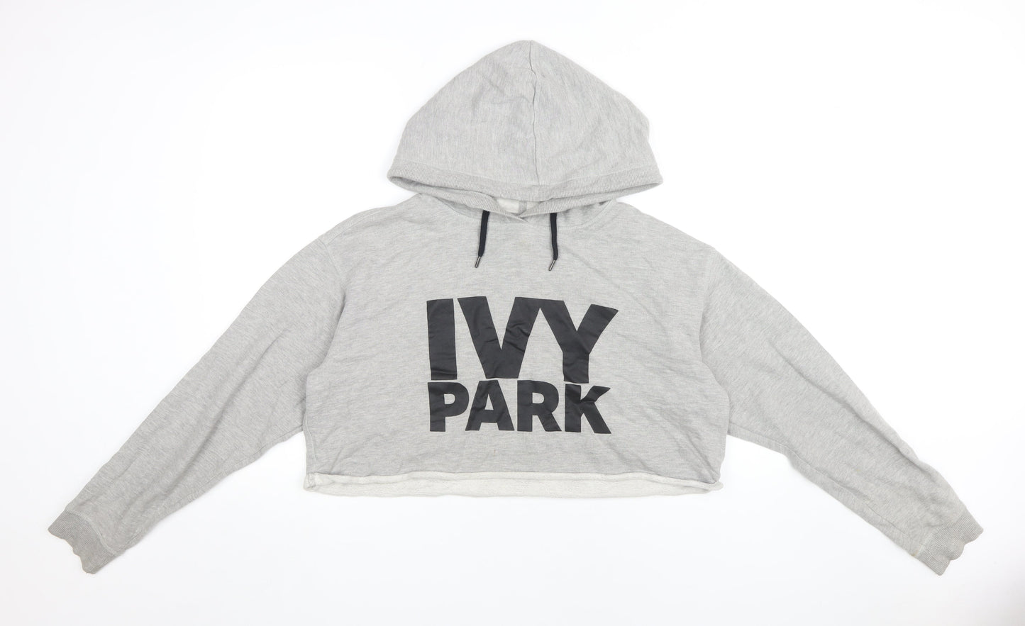 Ivy Park Women's Grey Cropped Hoodie - Medium