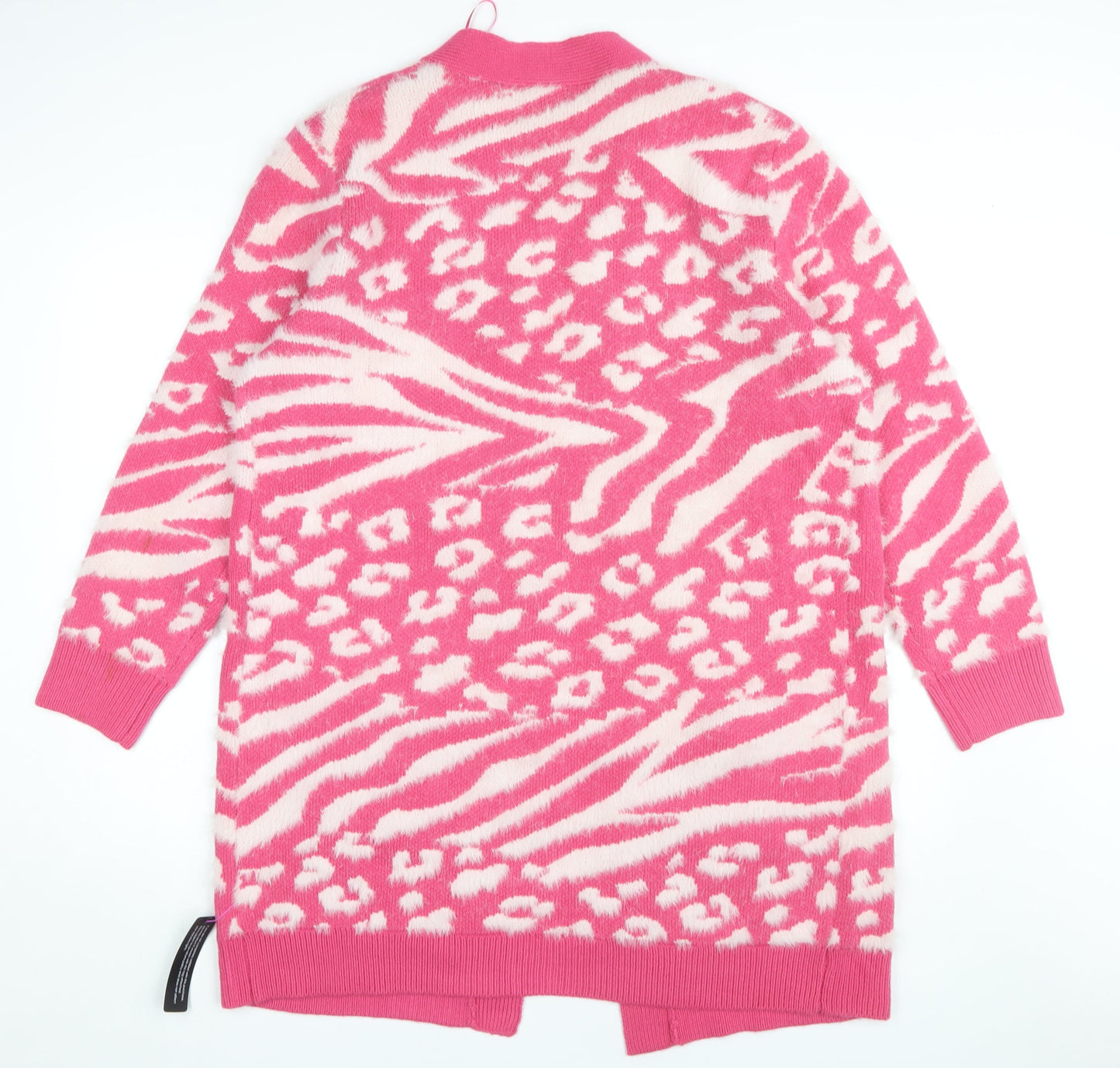 Dusk Women's Pink Animal Print Cardigan Size 16