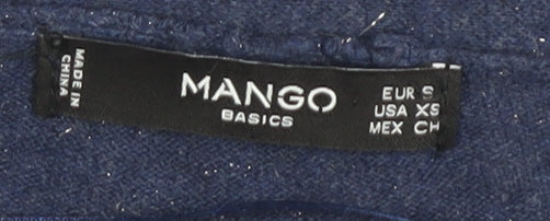 Womens UK Size 10 Mango Blue Cardigan Jumper
