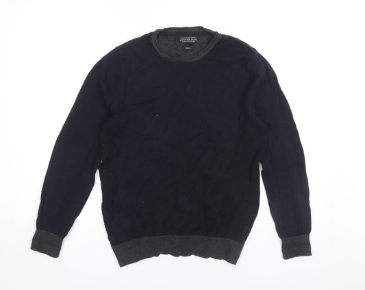 Twisted Soul Men's Black Cotton Pullover Jumper Small