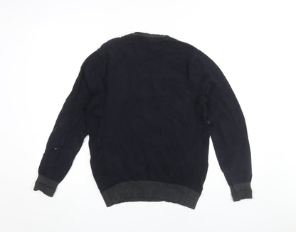 Twisted Soul Men's Black Cotton Pullover Jumper Small