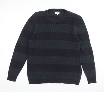 Next Men's Black Striped Pullover Jumper L