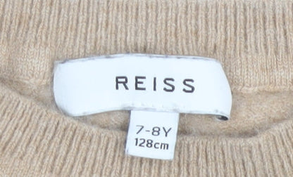 Reiss Boys Beige Crew Neck Jumper 7-8 Years