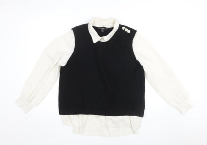 Womens UK Size L NEXT Black Vest Jumper