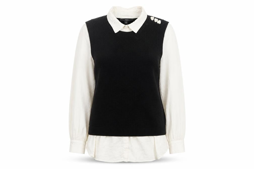 Womens UK Size L NEXT Black Vest Jumper