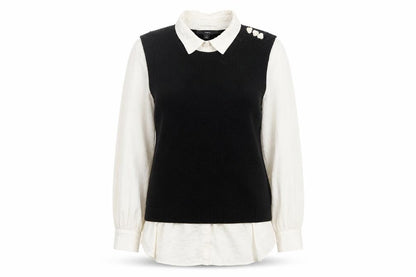 Womens UK Size L NEXT Black Vest Jumper