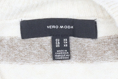 Womens UK Size XS VERO MODA Beige Pullover Jumper