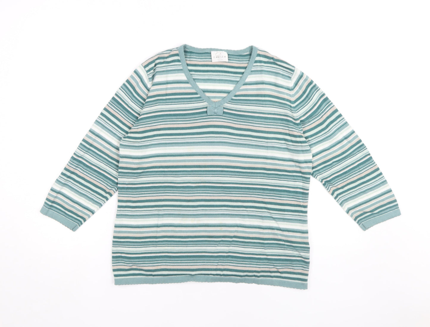 Eastex Women's Multicoloured Striped Pullover Jumper 12