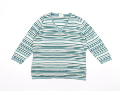 Eastex Women's Multicoloured Striped Pullover Jumper 12