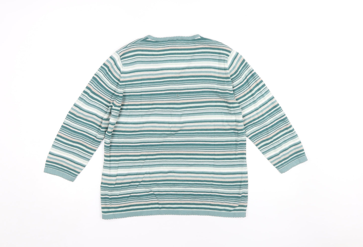 Eastex Women's Multicoloured Striped Pullover Jumper 12