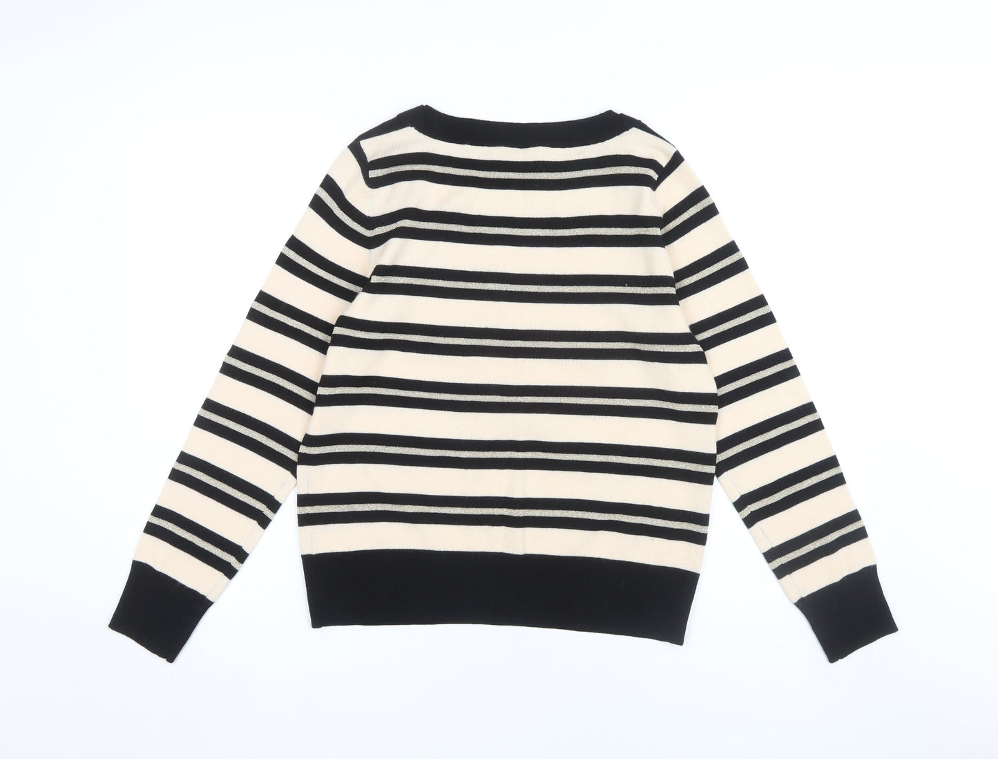 Somerset by Alice Temperley Women’s Black Striped Pullover Jumper Size 14