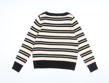 Somerset by Alice Temperley Women’s Black Striped Pullover Jumper Size 14