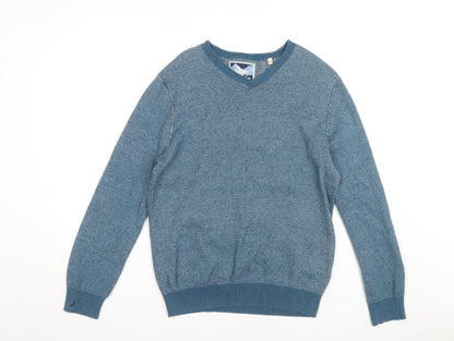 Mantaray Men's Blue Cotton Pullover Jumper M