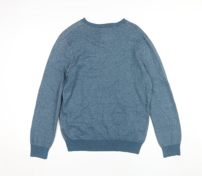 Mantaray Men's Blue Cotton Pullover Jumper M