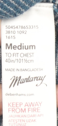 Mantaray Men's Blue Cotton Pullover Jumper M