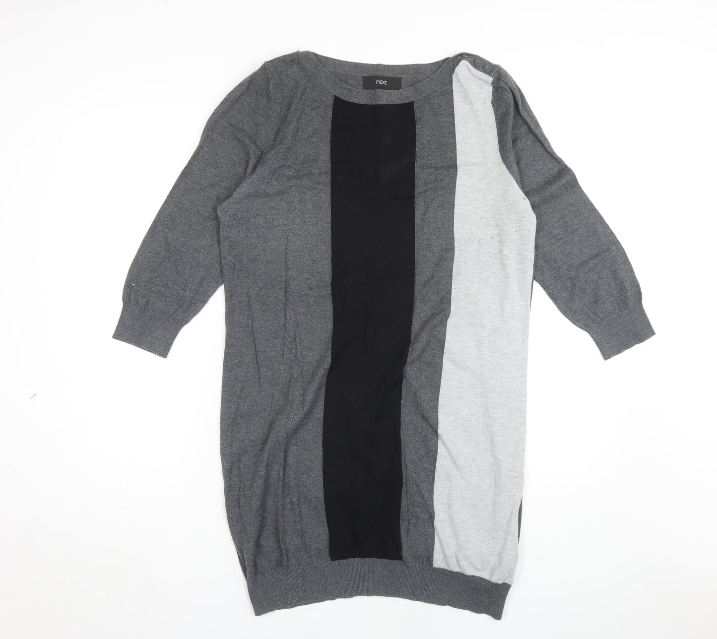 Next Women's Grey Colourblock Shift Dress Size 16