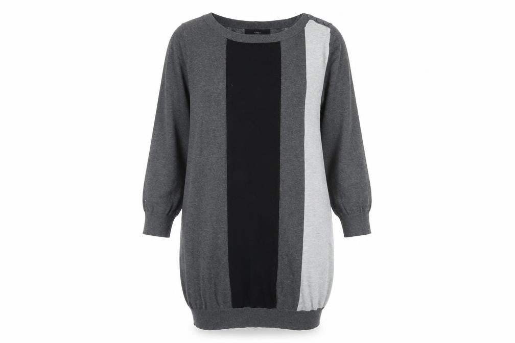 Next Women's Grey Colourblock Shift Dress Size 16