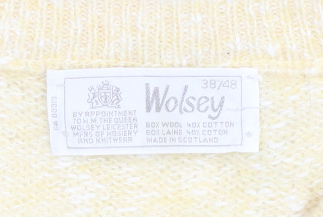 Wolsey Men's Vintage Yellow Wool Cotton Pullover Jumper M