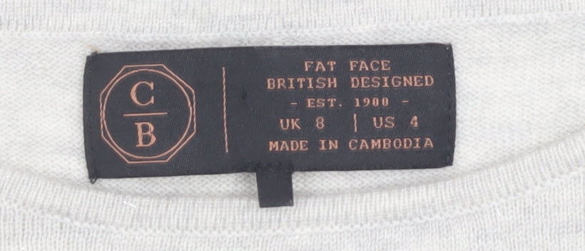 Womens UK Size 8 Fat Face Ivory  Jumper