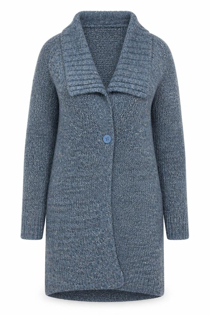 Womens UK Size L Sandwich Blue Cardigan Jumper