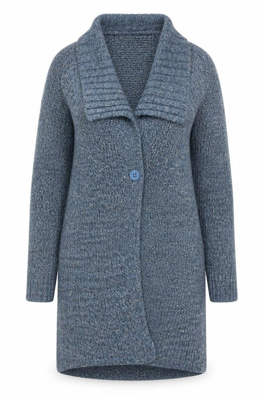 Womens UK Size L Sandwich Blue Cardigan Jumper