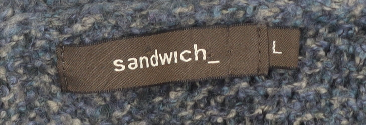 Womens UK Size L Sandwich Blue Cardigan Jumper