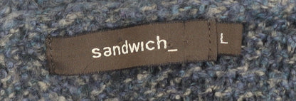 Womens UK Size L Sandwich Blue Cardigan Jumper