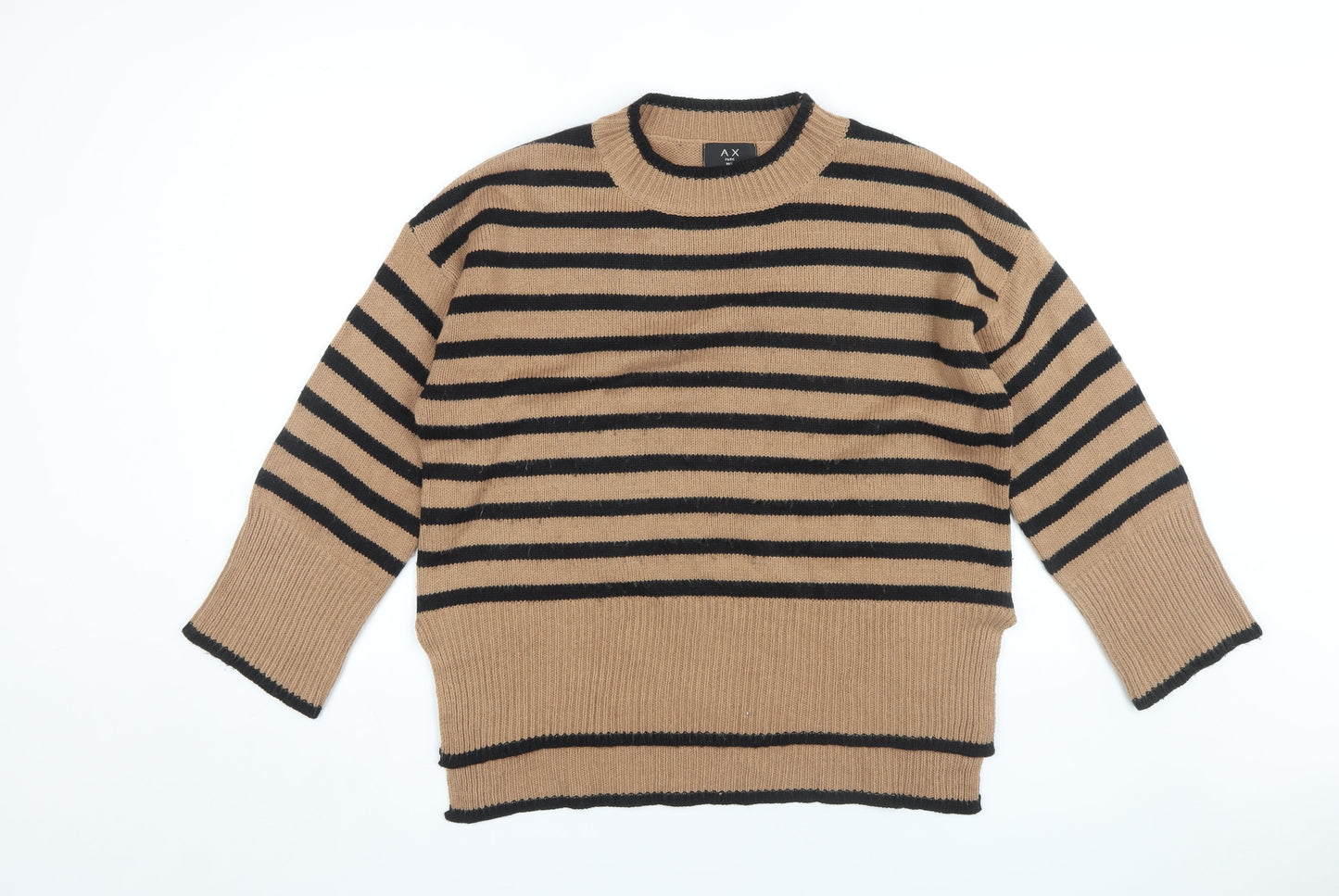 AX Paris Women's Brown Black Striped Pullover M
