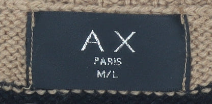 AX Paris Women's Brown Black Striped Pullover M